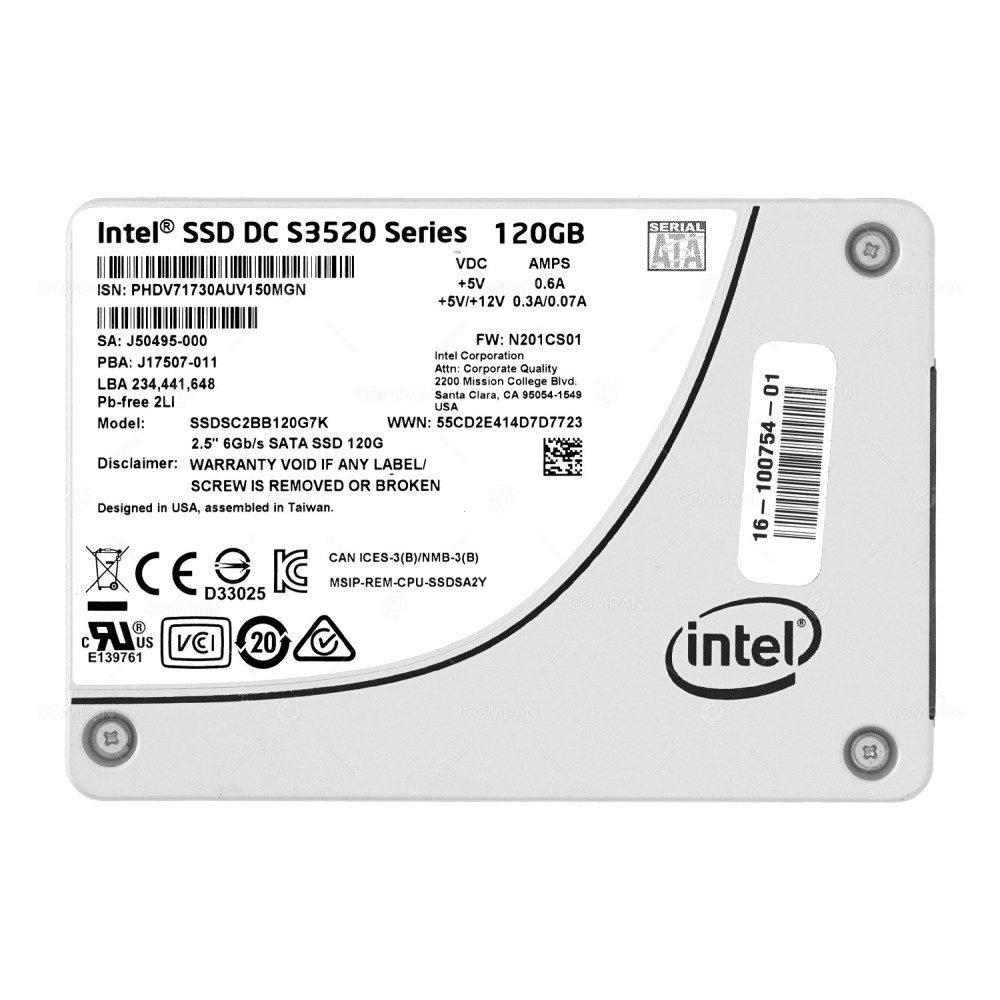 SSDSC2BB120G7K  INTEL DC S3520 120GB 6G SATA 2.5 SFF SSD